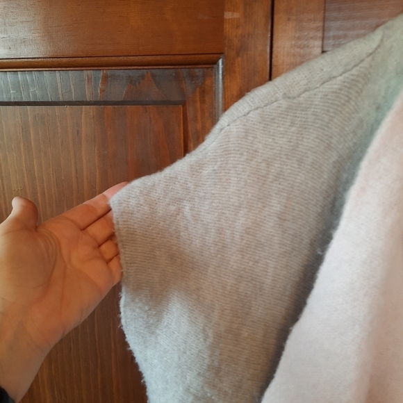 Lole Freddie Riverstone Two Tone gray blush pink wool blend sleeveless cardigan - Picture 7 of 14